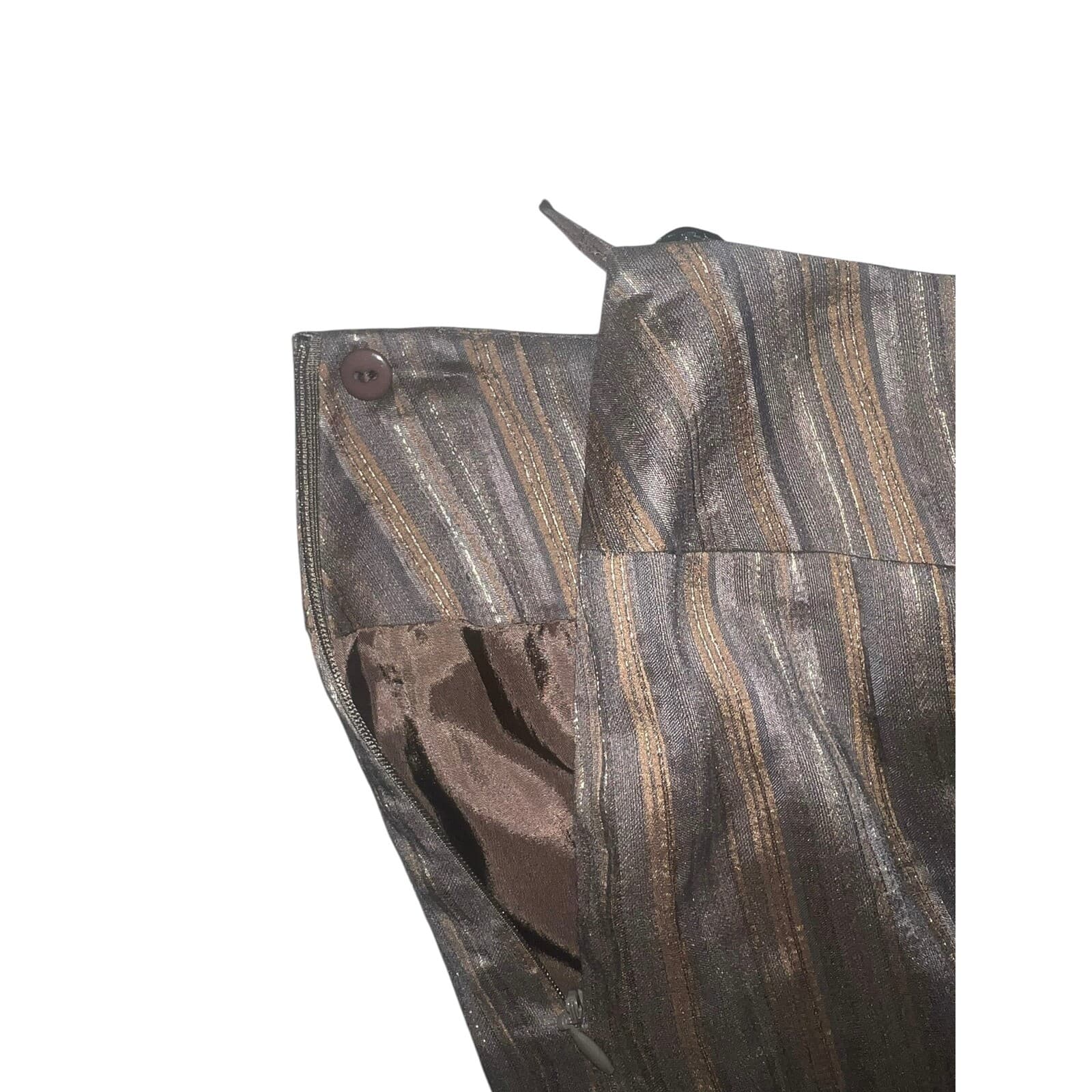 Lafayette 148 NY s4 Brown stripes pencil skirt office siren secretary - Thumbnail 4
