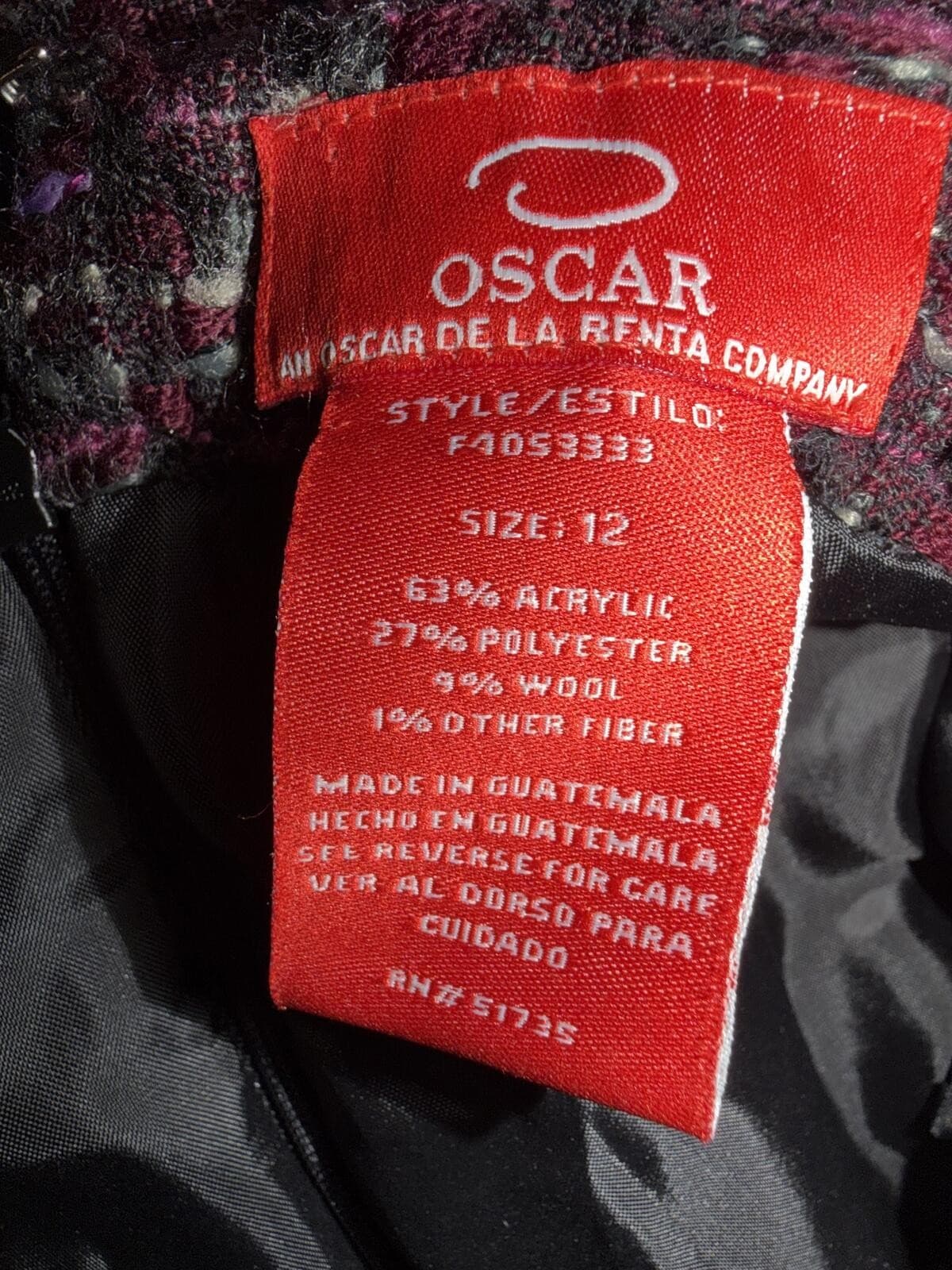 Oscar De La Renta Wool Blend Knit Pencil Skirt Sz 12 Multicolor Tweed Luxury - Thumbnail 6