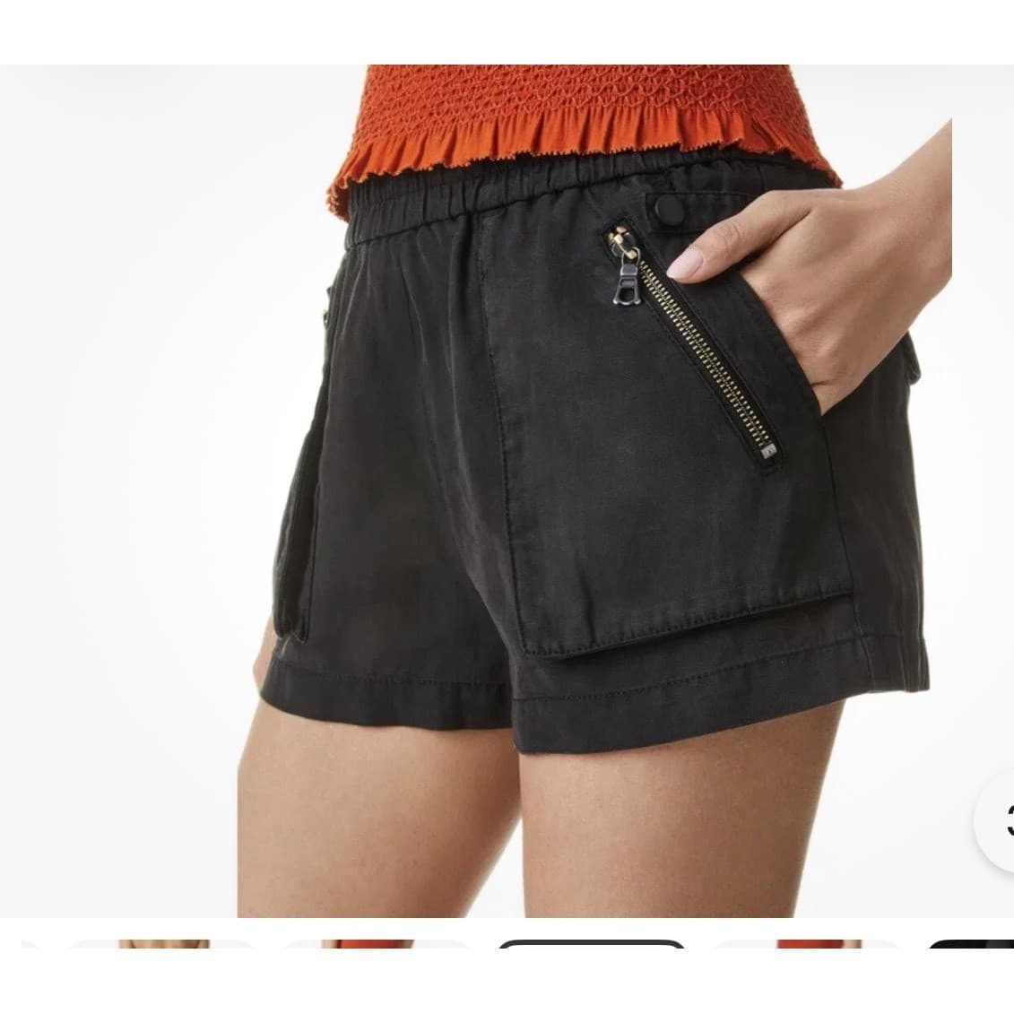 ALICE + OLIVIA High Waist Black Shorts sz s minimalist designer - Thumbnail 4