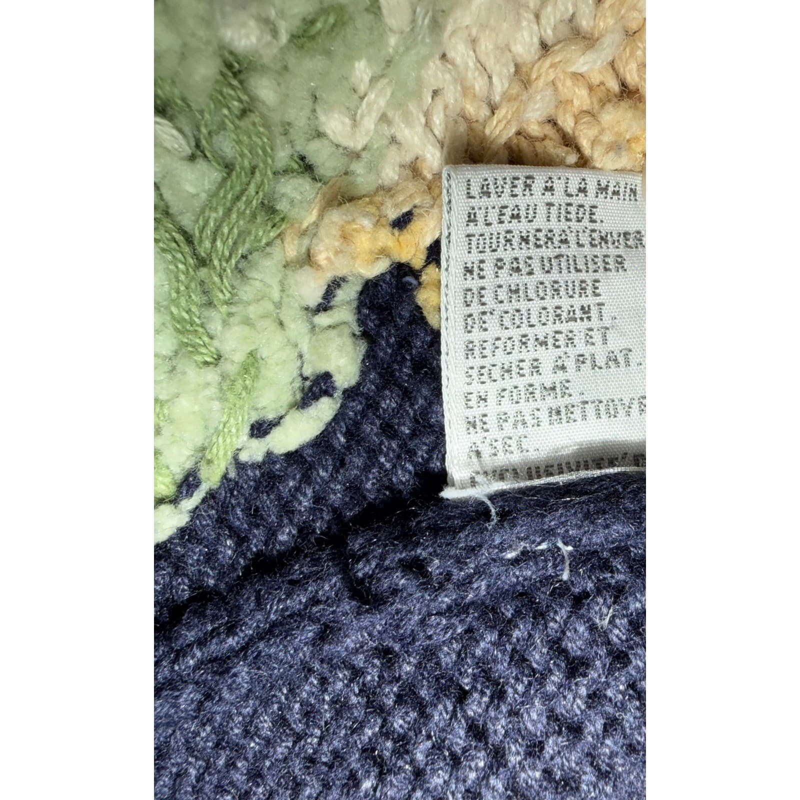 Rare Vintage 80s 90s Knit Cardigan Floral Embroidery Rabbit Design Cottagecore - Thumbnail 6