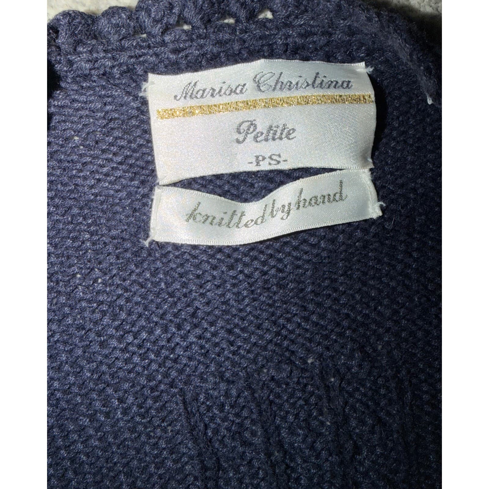 Rare Vintage 80s 90s Knit Cardigan Floral Embroidery Rabbit Design Cottagecore - Thumbnail 10