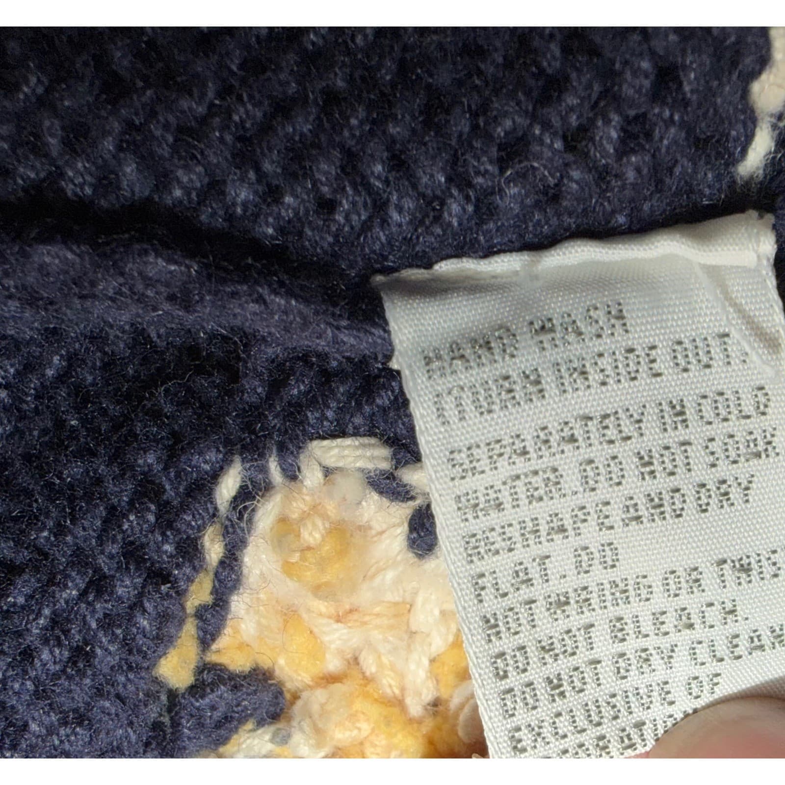 Rare Vintage 80s 90s Knit Cardigan Floral Embroidery Rabbit Design Cottagecore - Thumbnail 7