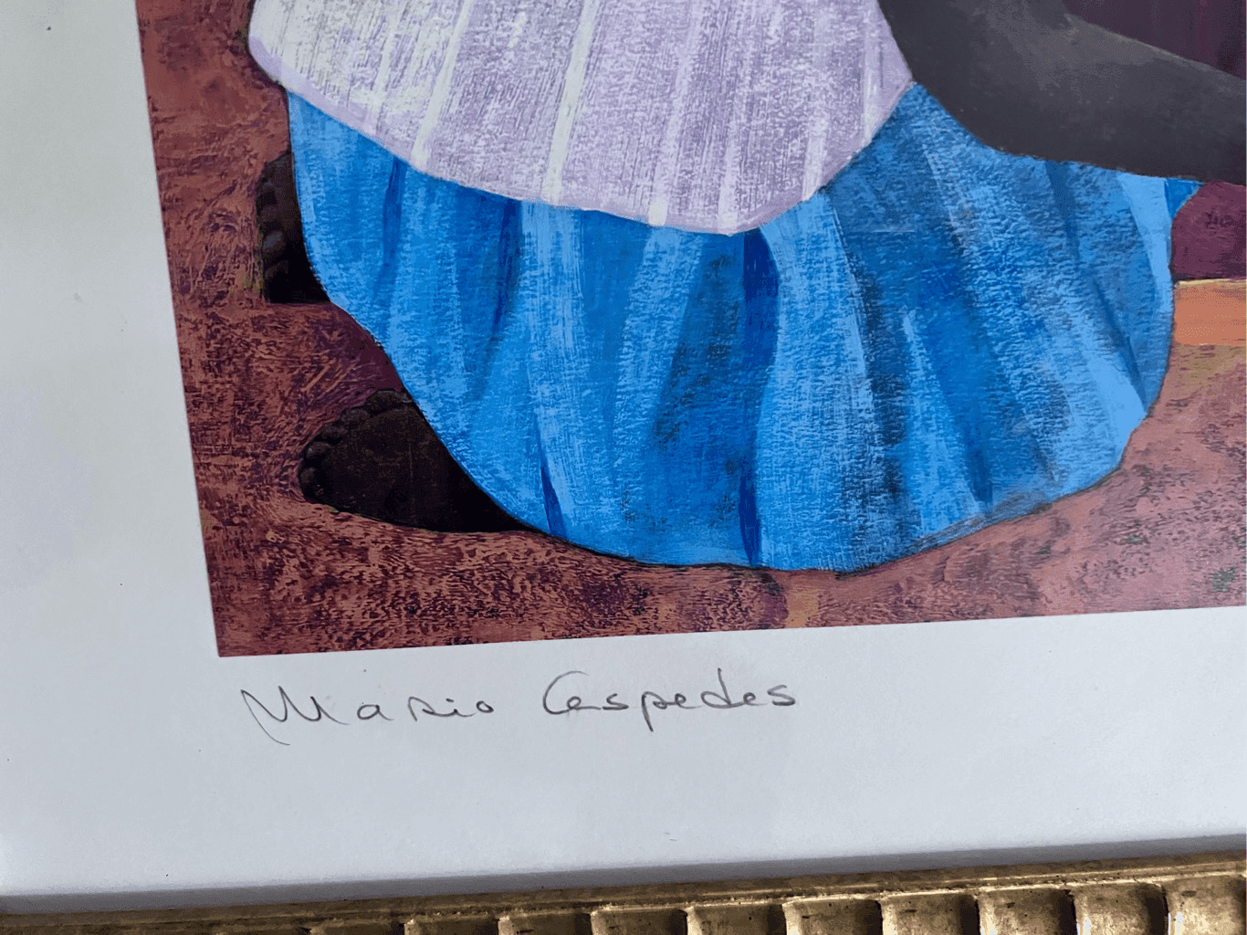 Mario Cespedes Serigraphic print with hand-painted additions 13/220 and framed - Thumbnail 5