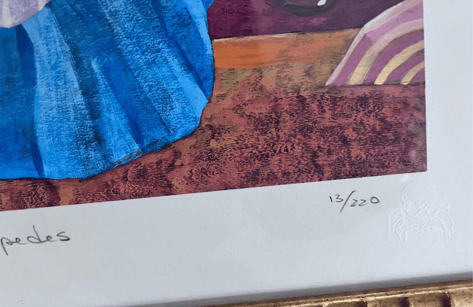 Mario Cespedes Serigraphic print with hand-painted additions 13/220 and framed - Thumbnail 6