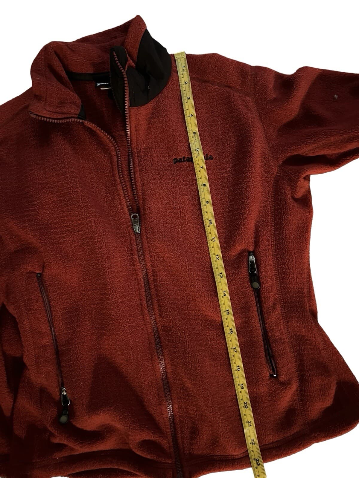Patagonia Sz S Red Fleece Full Zip Pockets Long Sleeves Gorpcore Active - Thumbnail 4