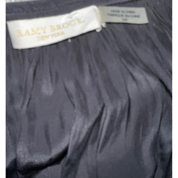 Ramy Brook Black V-Neck Long Sleeve Top Sz S | Luxury Minimalist Designer Blouse - Thumbnail 4