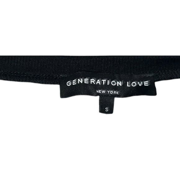 Generation Love Knit Tunic Top Chevron Pattern Long Sleeve Black White S - Thumbnail 3