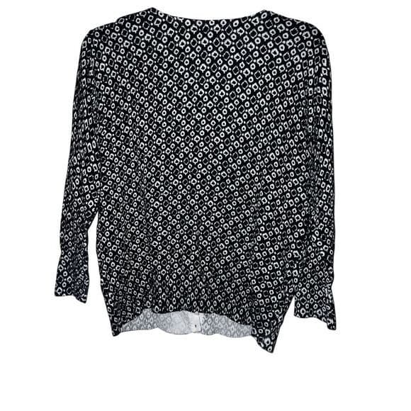 verve ami cardigan black & white sz m Button Down Round Neck Preppy Emo - Thumbnail 2