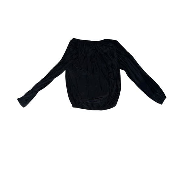 Ramy Brook Black V-Neck Long Sleeve Top Sz S | Luxury Minimalist Designer Blouse - Thumbnail 2
