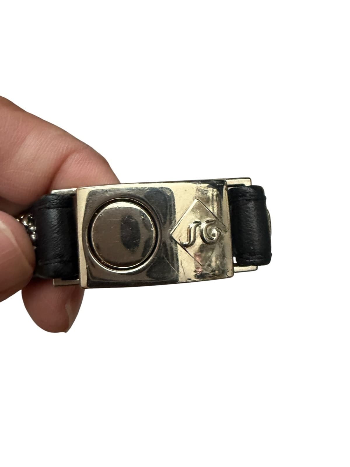 SG (CHROME FINISH & LEATHER) BRACELET BY SERGIO GUTIERREZ - Thumbnail 5