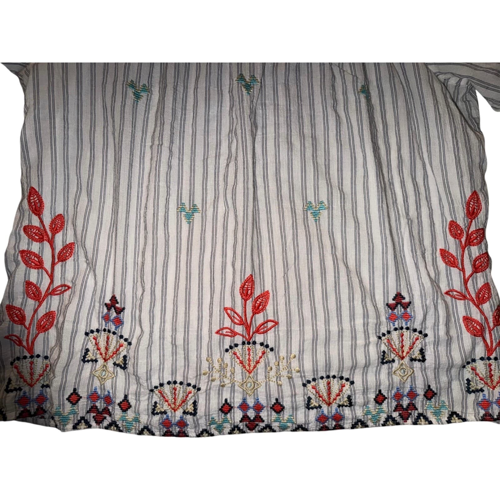 Johnny Was Work Puff Sleeve Embroidered Peasant Sz XLBoho Cottagecore - Thumbnail 6