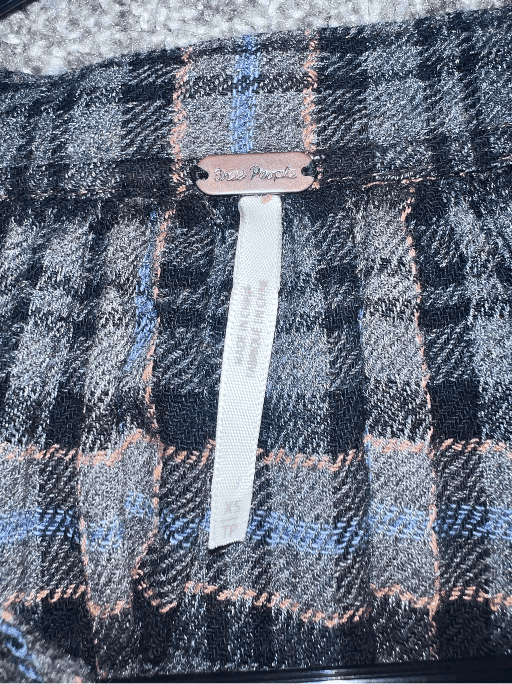Free People Oversized Plaid Half Button Long Sleeve Shirt XS preppy collar emo - Thumbnail 3