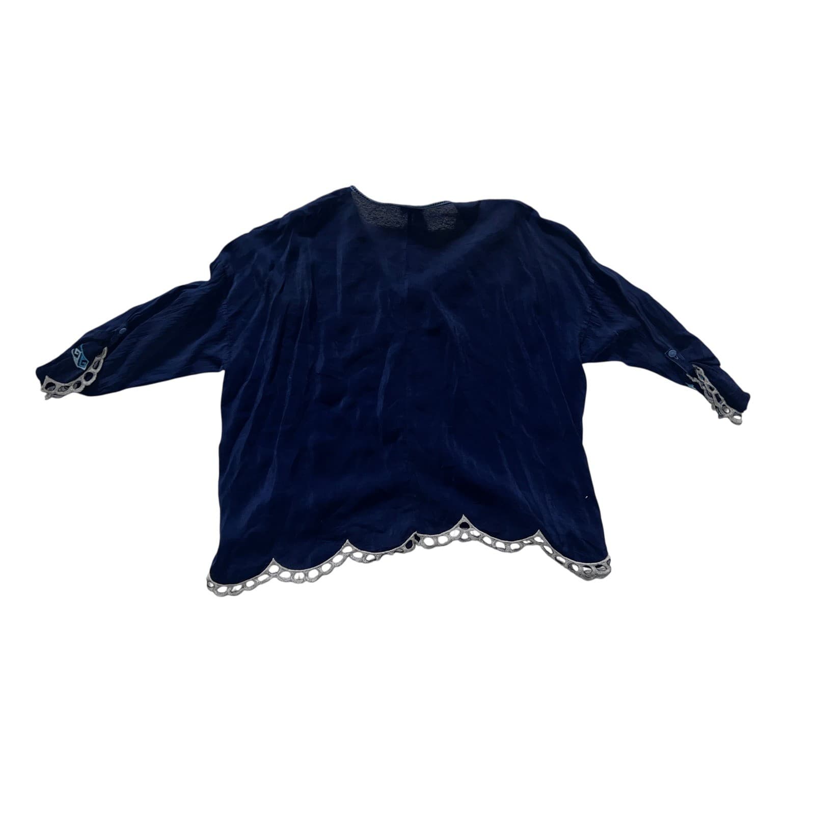 Johnny Was Boho Embroidered Button Up Blouse Sz M Luxury cottagecore sheer - Thumbnail 2