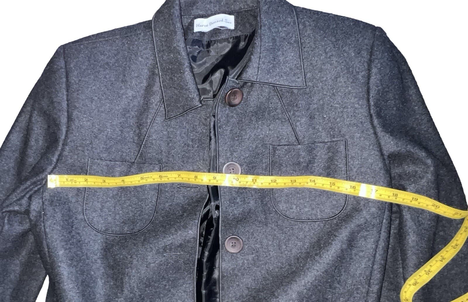 Harve Benard Wool Blend Suit Jacket Sz 8 With Skirt Collar Button Down Office - Thumbnail 3