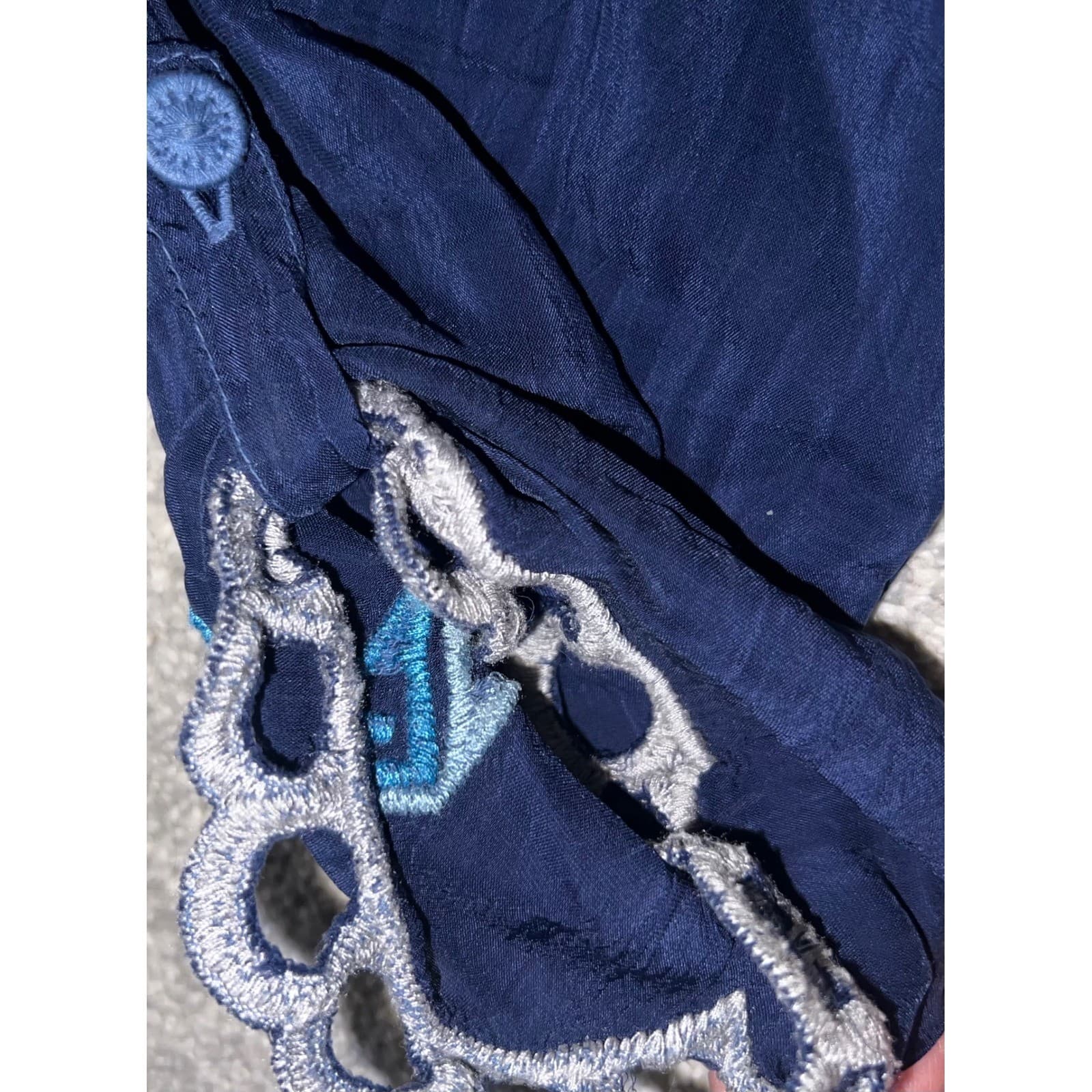 Johnny Was Boho Embroidered Button Up Blouse Sz M Luxury cottagecore sheer - Thumbnail 5