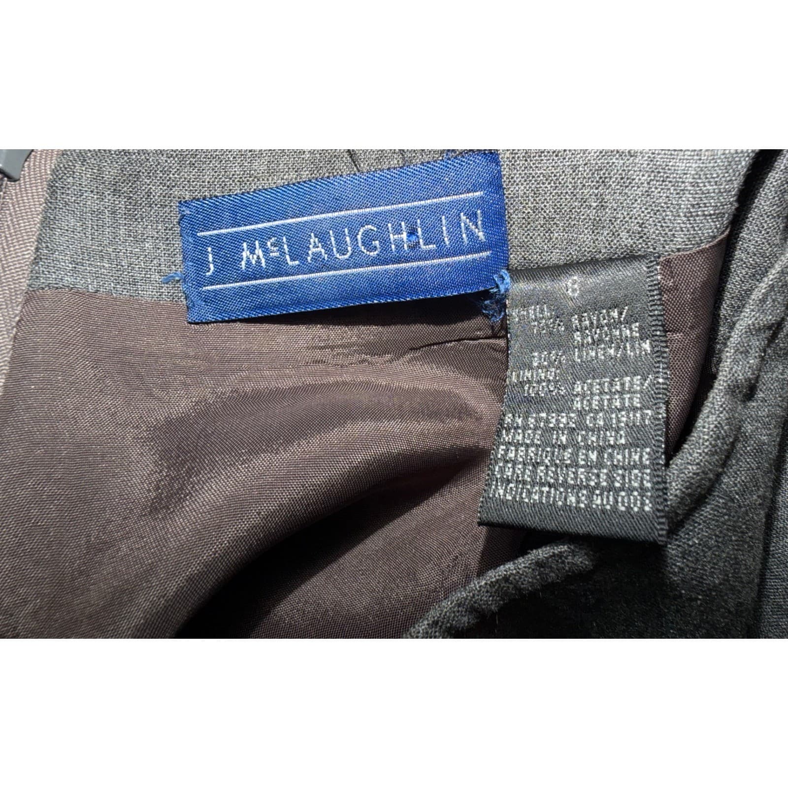 J. McLaughlin Gray Straight Mini Sz 8 | Lined Corpcore Sophisticated Office - Thumbnail 3