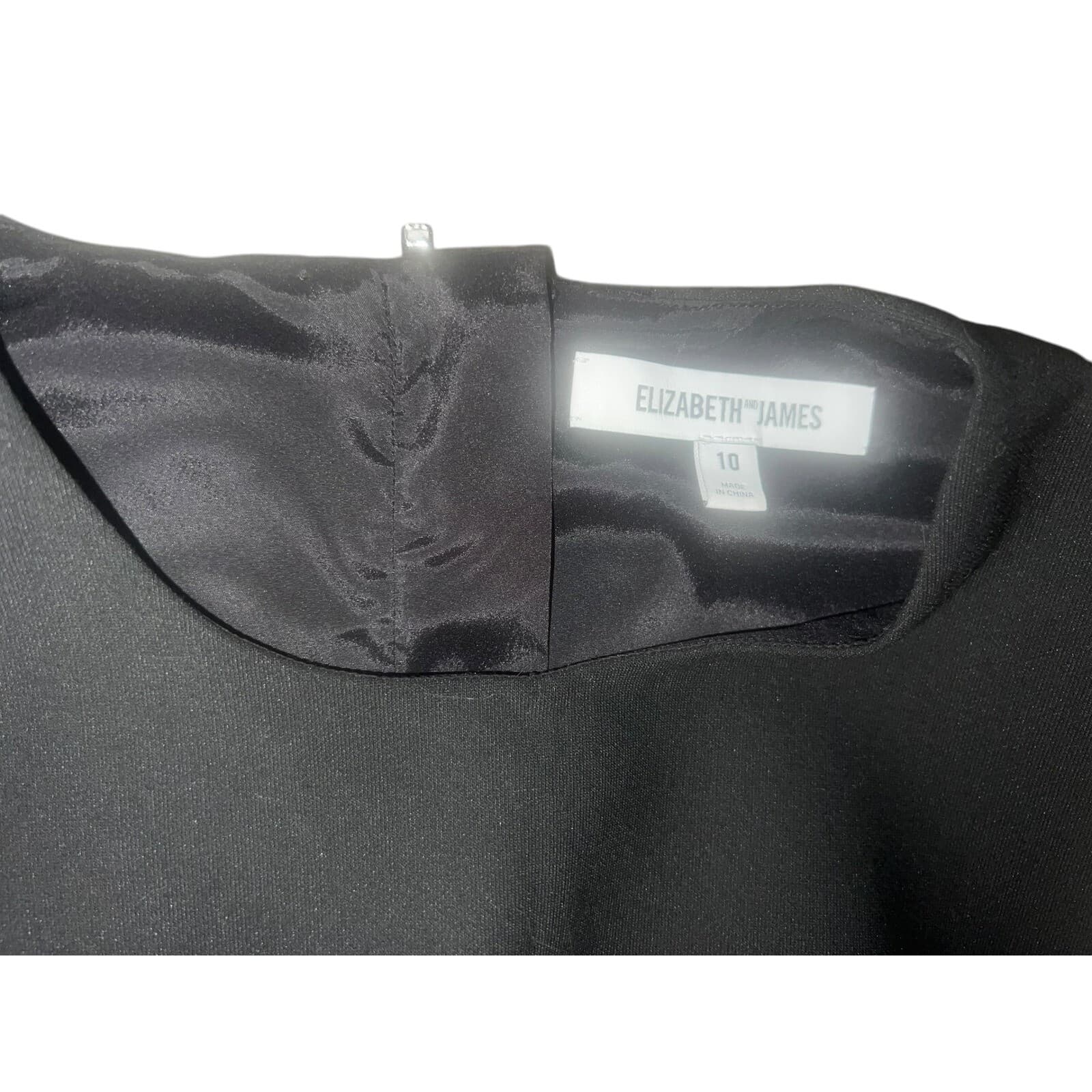 Elizabeth James Black Crop Top S 10 Round Neck Dark Academia Emo Minimalist - Thumbnail 3