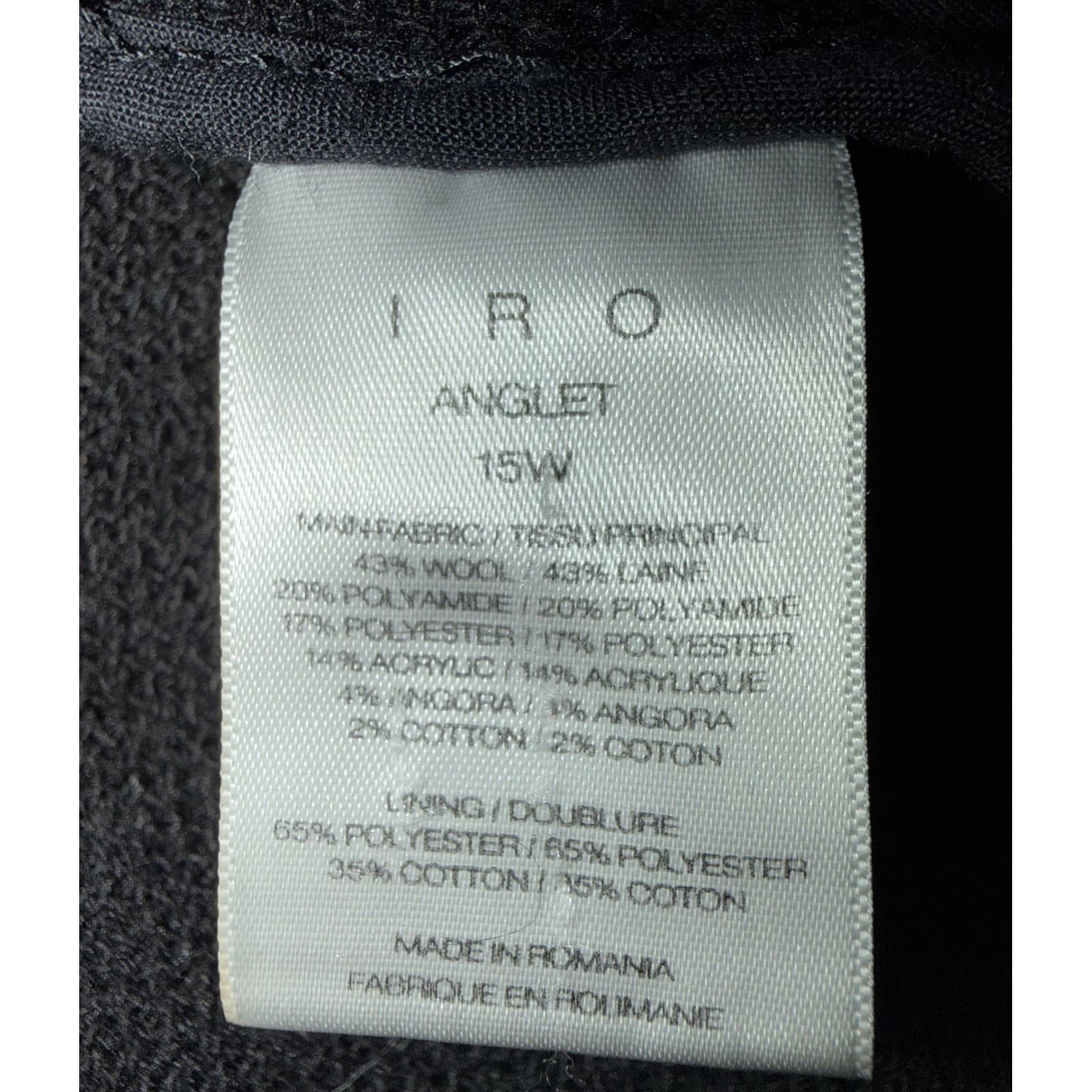 IRO anglet blazer sz 40 button black wool minimalist workcorp - Thumbnail 9