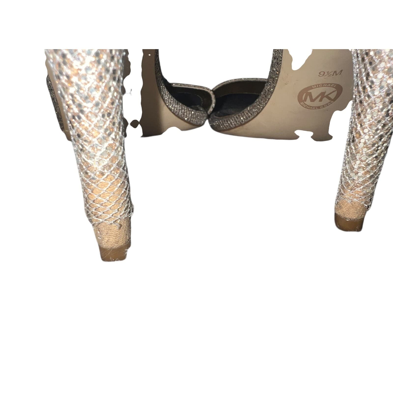 MICHAEL Michael Kors Mid Glitter Sandal Silver Sand Sz 9 1/2 Elegant - Thumbnail 4