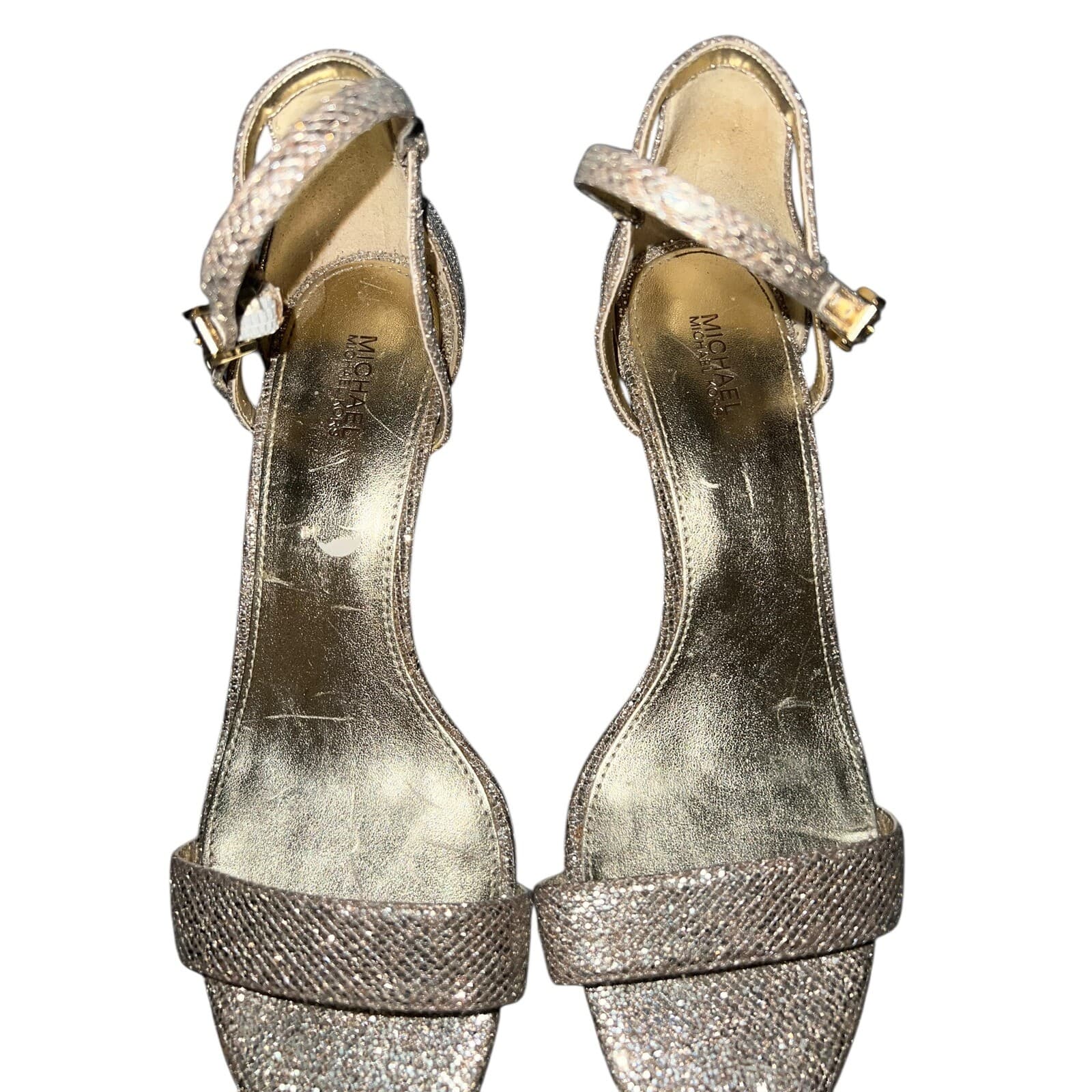 MICHAEL Michael Kors Mid Glitter Sandal Silver Sand Sz 9 1/2 Elegant - Thumbnail 2