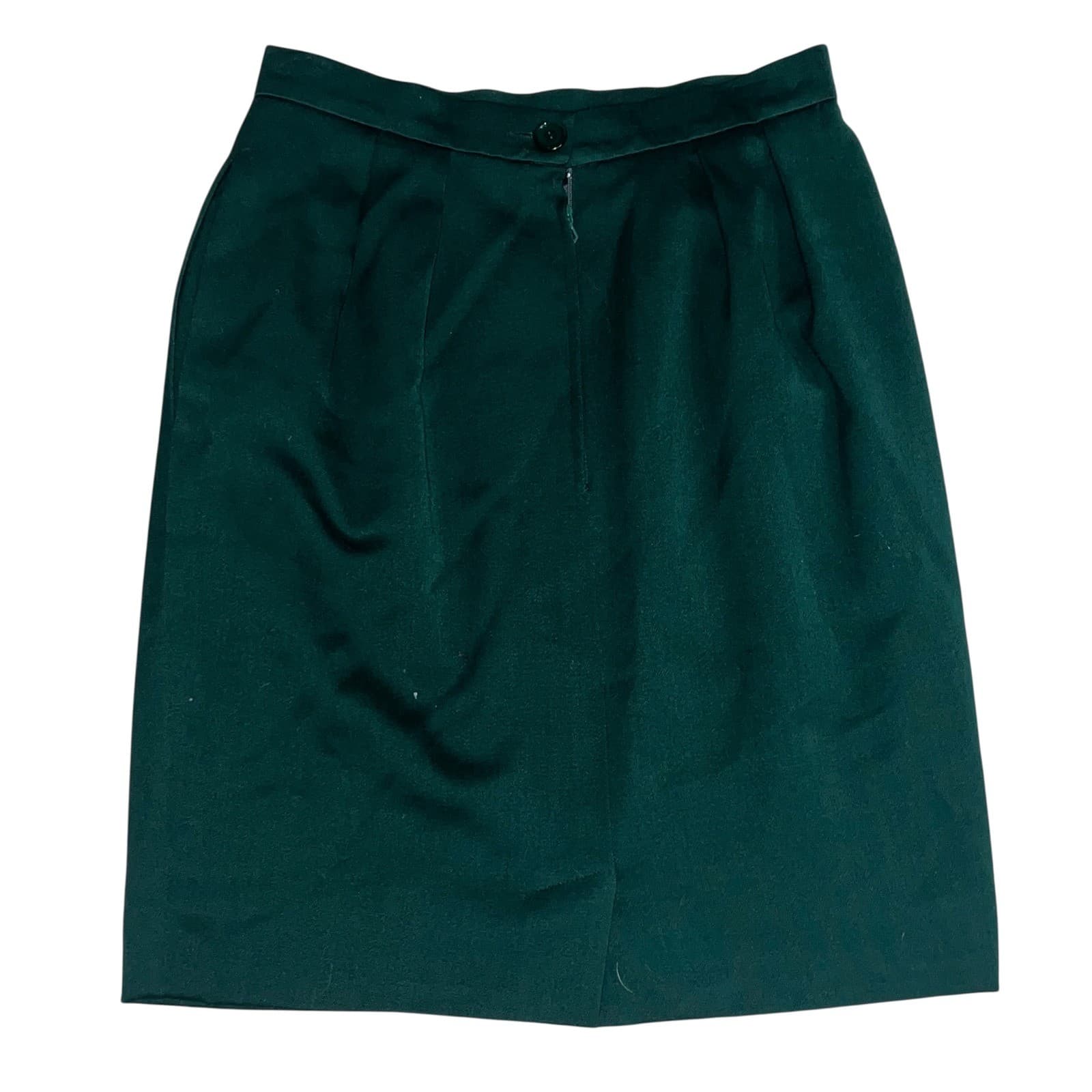 Myrene de Premonville Green Wool Skirt Sz 42 | Luxury Designer Tailored Skirt - Thumbnail 2