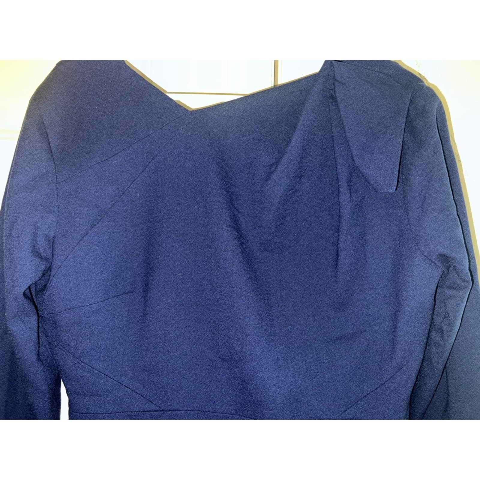 The Fold Blue Virgin Wool Dress UKSz 14 Luxury Designer Tailored - Thumbnail 7
