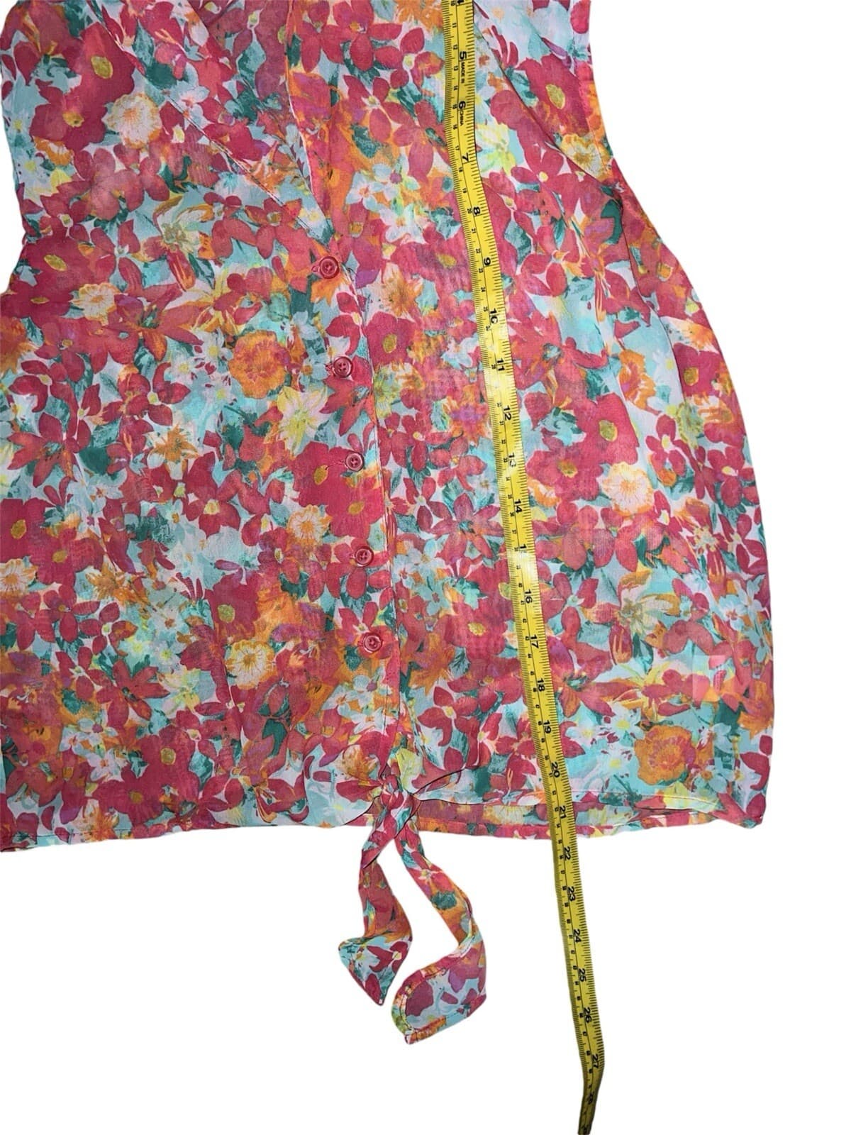 Black Poppy sleeveless Collar, floral Sz L Cottage Core Boho Coastal - Thumbnail 4