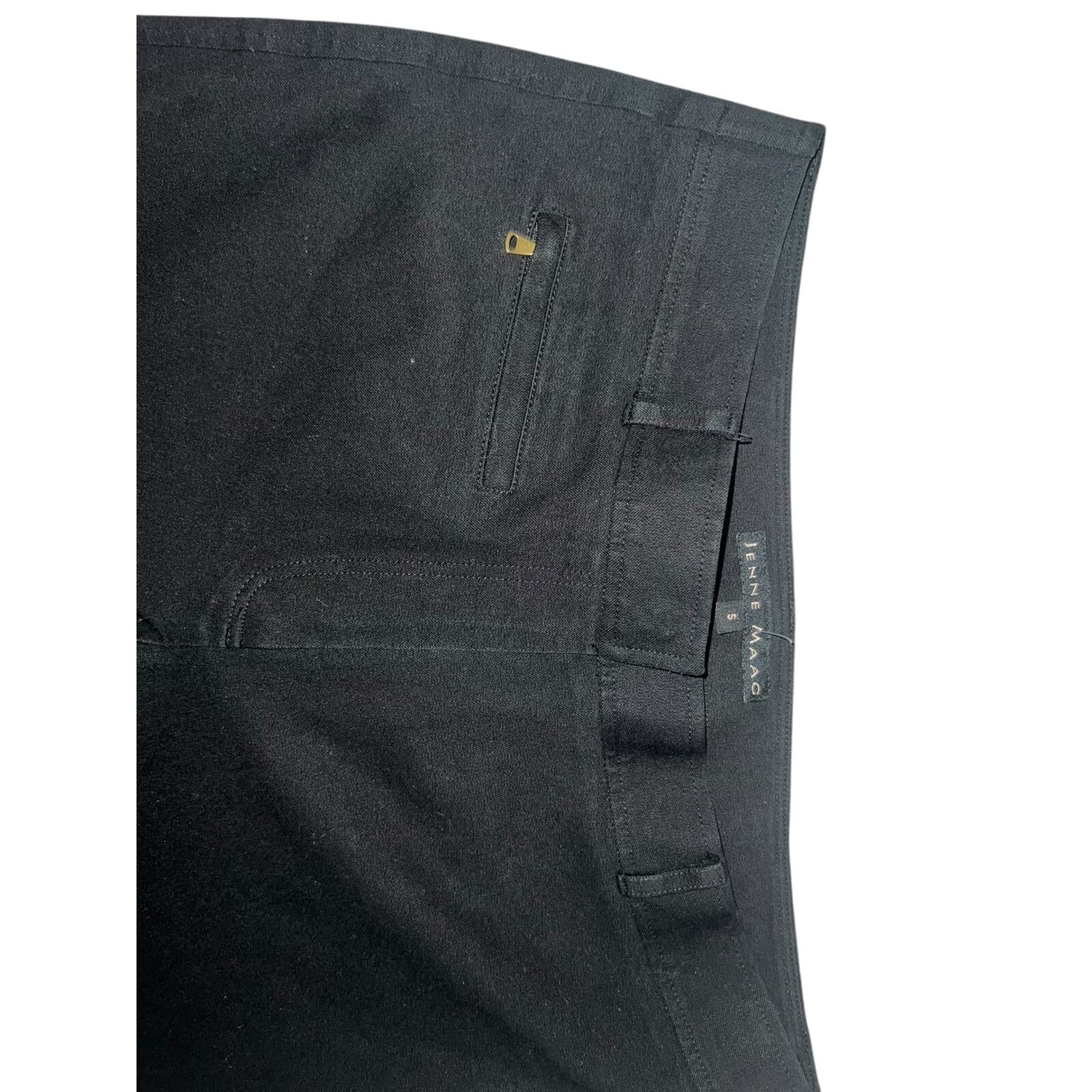 Jennie Maac pants dark Academia Minimalist Monochrome Zipper On Bottom Sz S - Thumbnail 4
