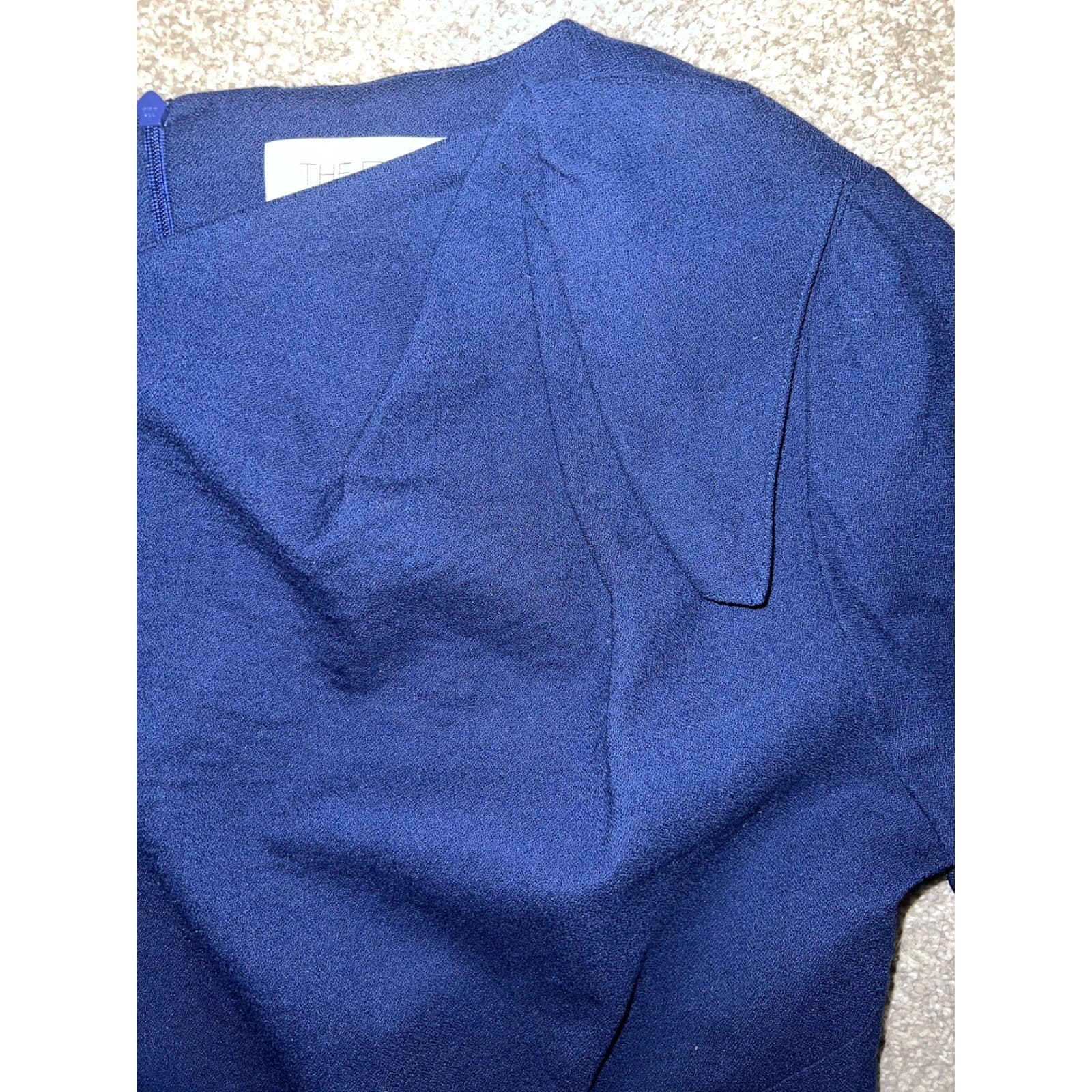 The Fold Blue Virgin Wool Dress UKSz 14 Luxury Designer Tailored - Thumbnail 5