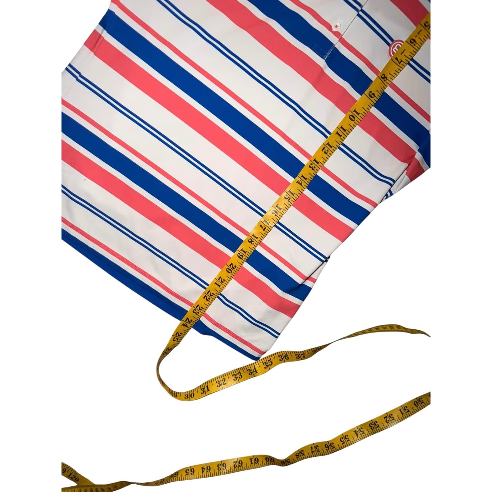 Benjefe Striped Polo Shirt Sz S/M | Button Collar Preppy Golf Athleisure Luxury - Thumbnail 4