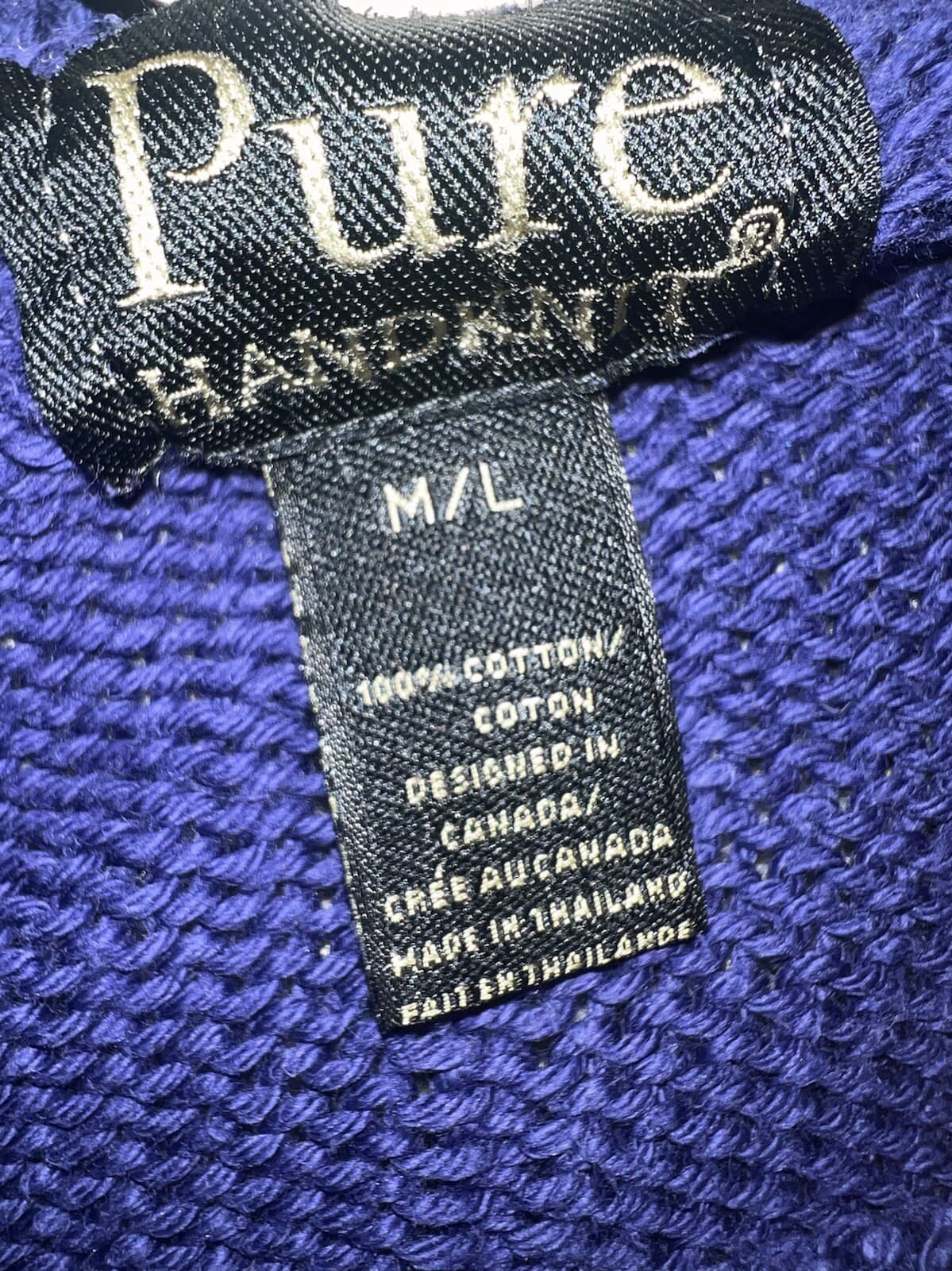 pure handknit Blue Purple Color Sz m/l Turtleneck Long Sleeves Comfy Preppy - Thumbnail 3