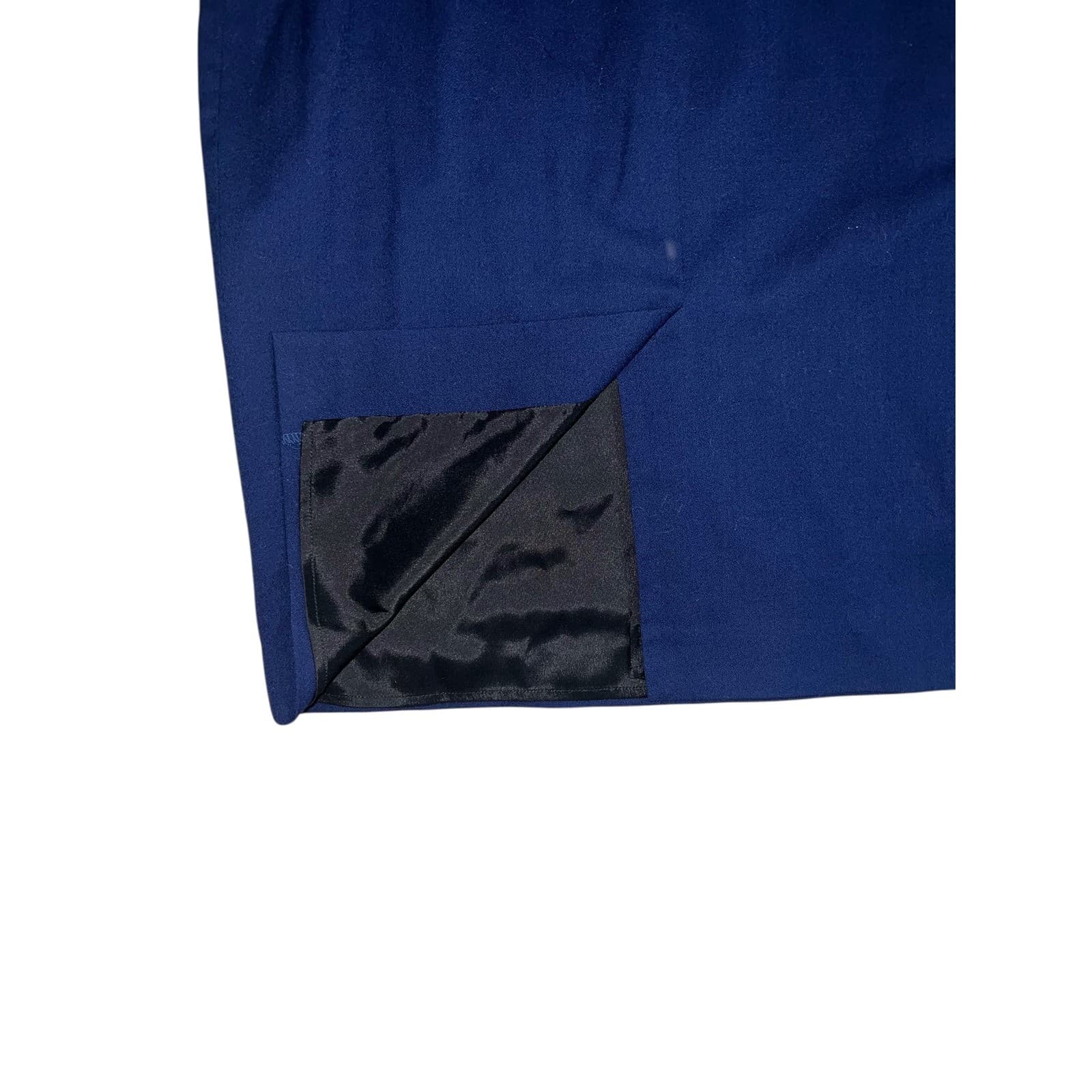 The Fold Blue Virgin Wool Dress UKSz 14 Luxury Designer Tailored - Thumbnail 6