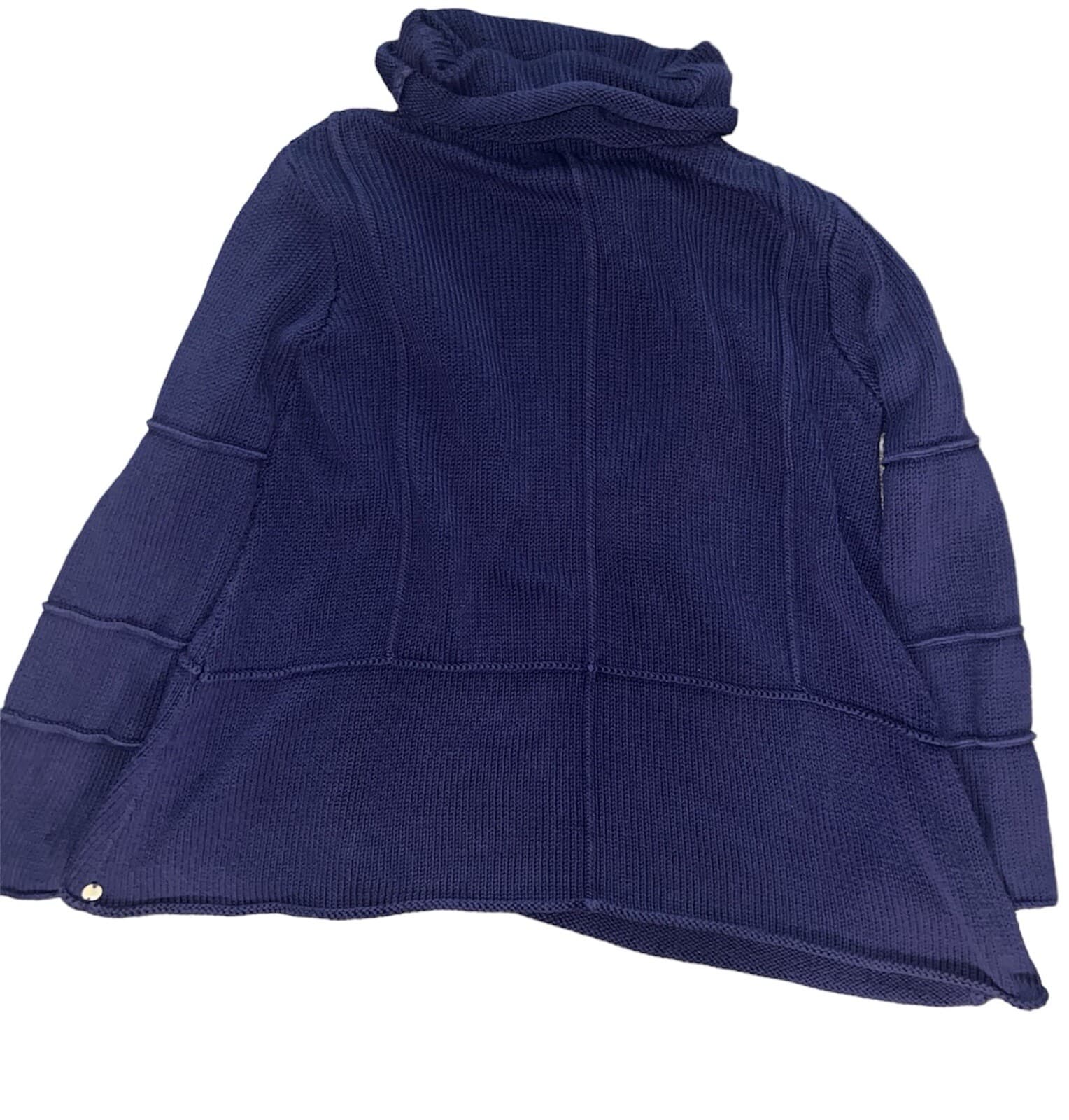 pure handknit Blue Purple Color Sz m/l Turtleneck Long Sleeves Comfy Preppy - Thumbnail 5