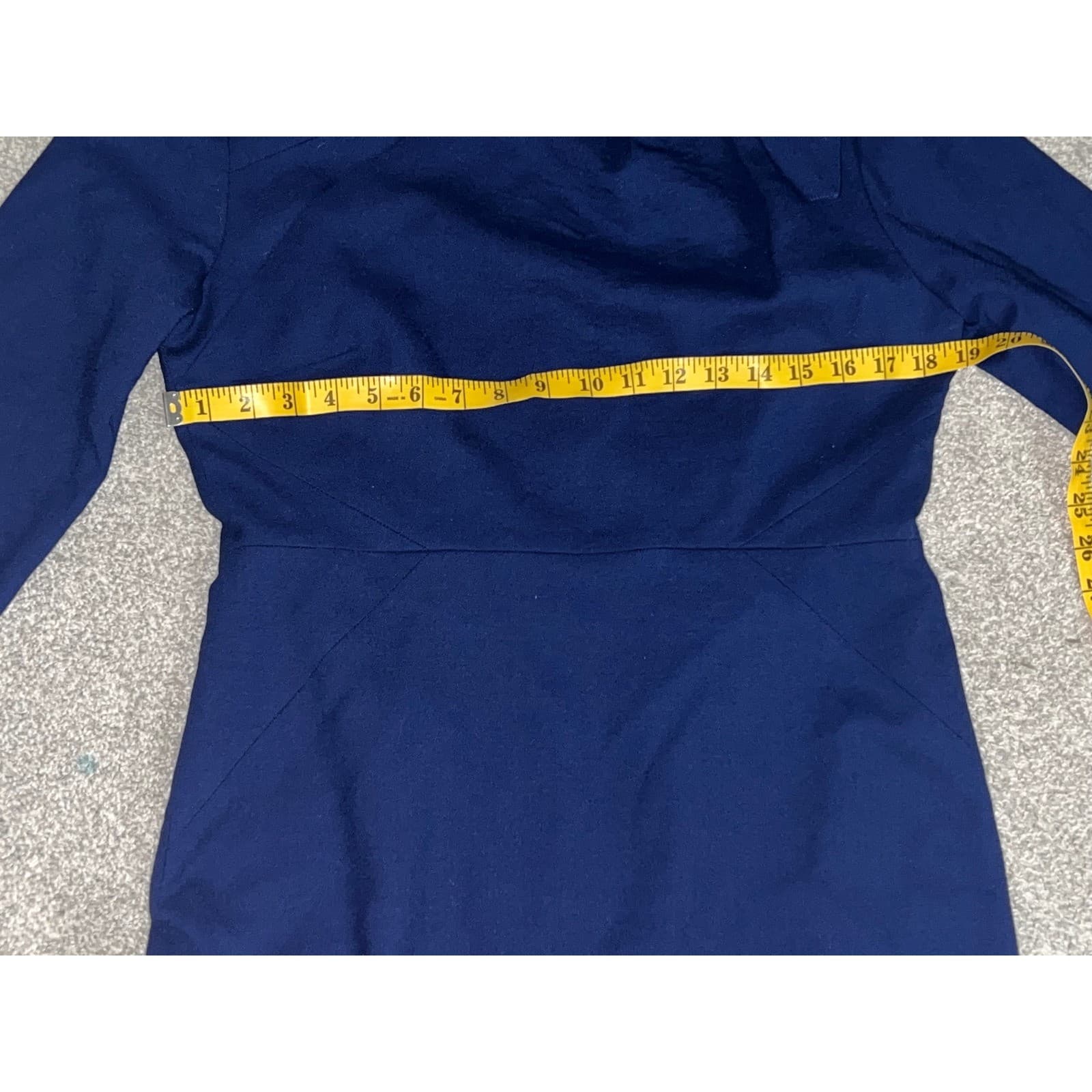 The Fold Blue Virgin Wool Dress UKSz 14 Luxury Designer Tailored - Thumbnail 11