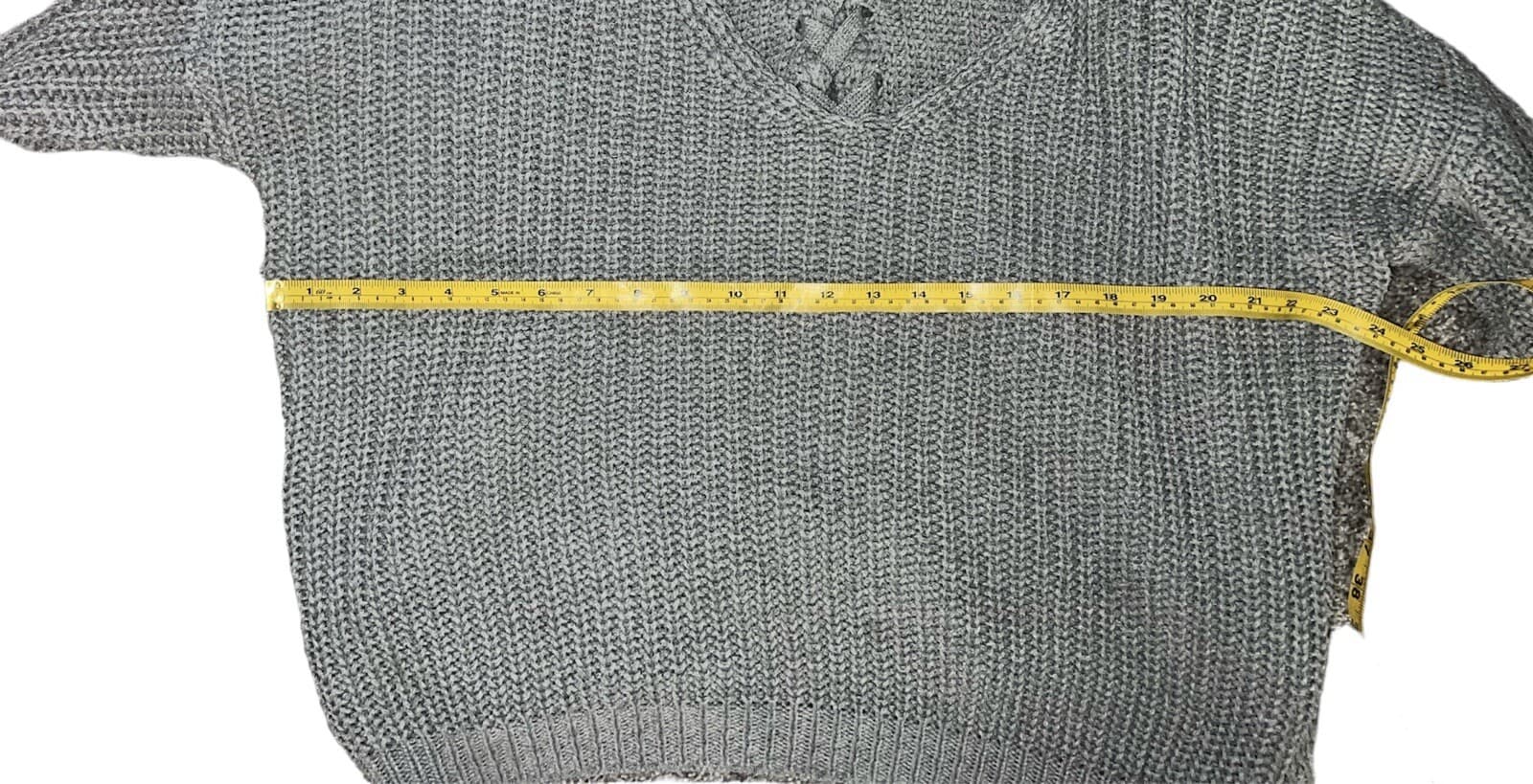 wild flower sweater Size Small Gray V Neck Ribbed Cubbed Comfy Dark Academica - Thumbnail 3