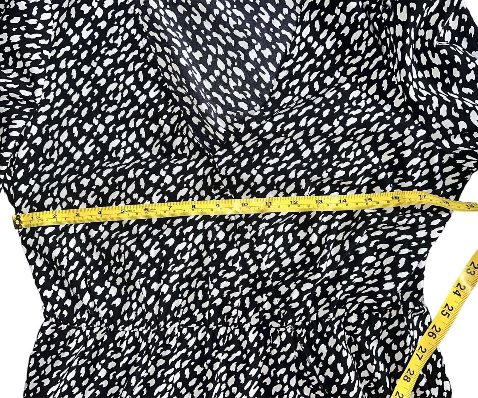 abound dress Black & White V-neck Size L Bohemian Balloon Sleeve Monochrome Emo - Thumbnail 5
