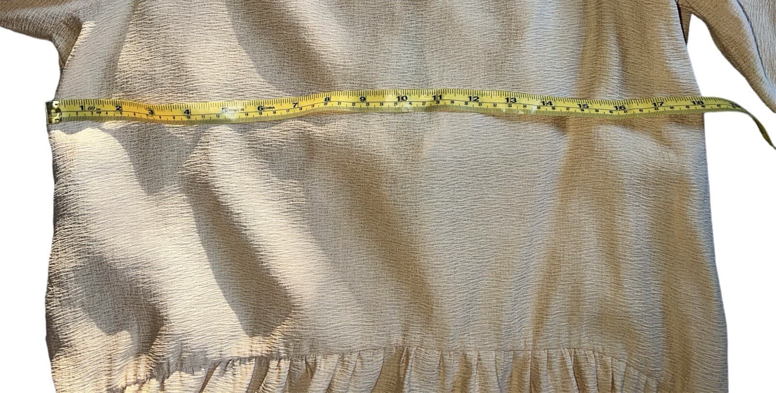 ZARA Baby Doll Dress Mustard color Boho Sz S Square Neck Half Sleeves Cottage - Thumbnail 3
