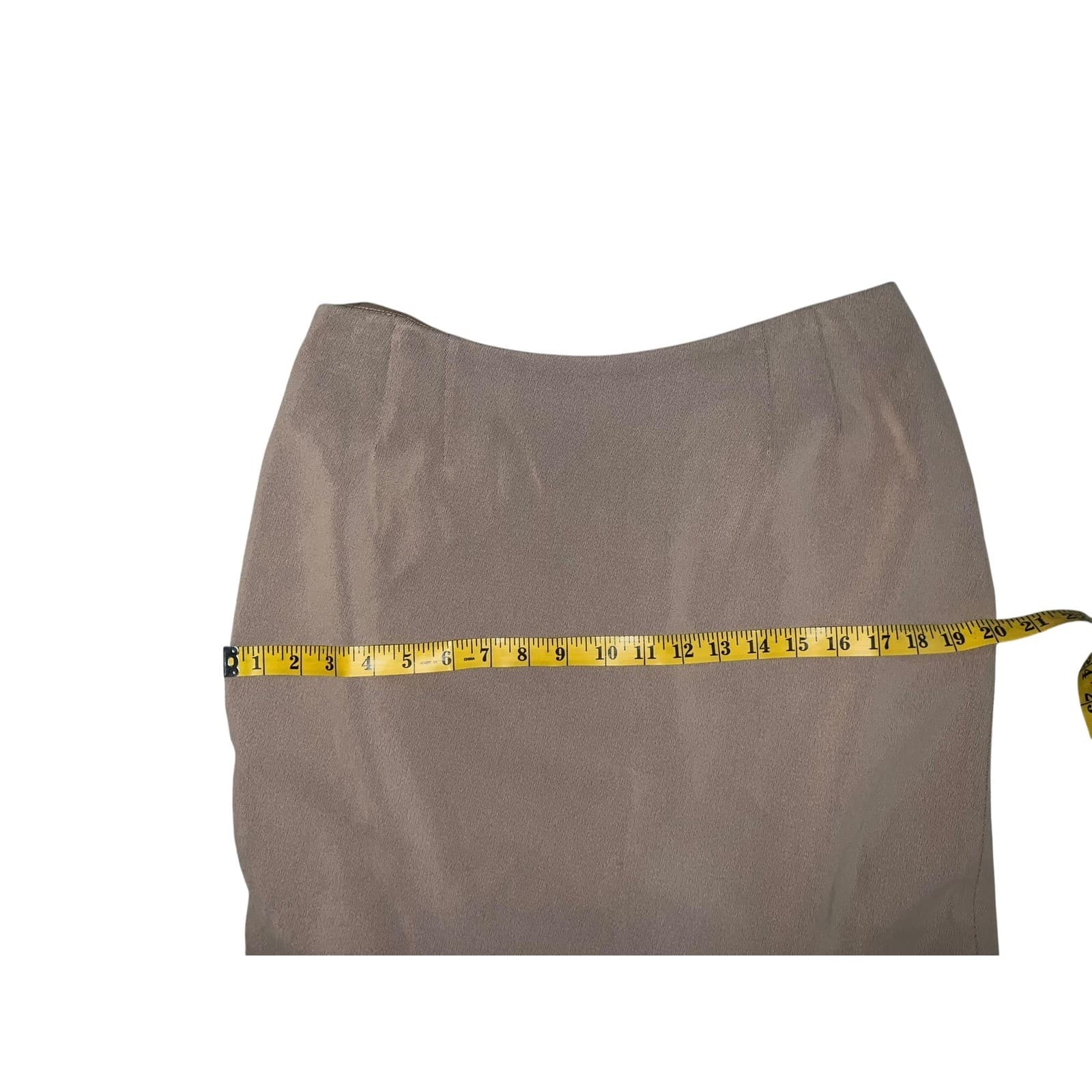 Emanuel Ungaro Tan Pencil Skirt Sz 12 / 46 | Back Slit Career Office Corpcore - Thumbnail 8
