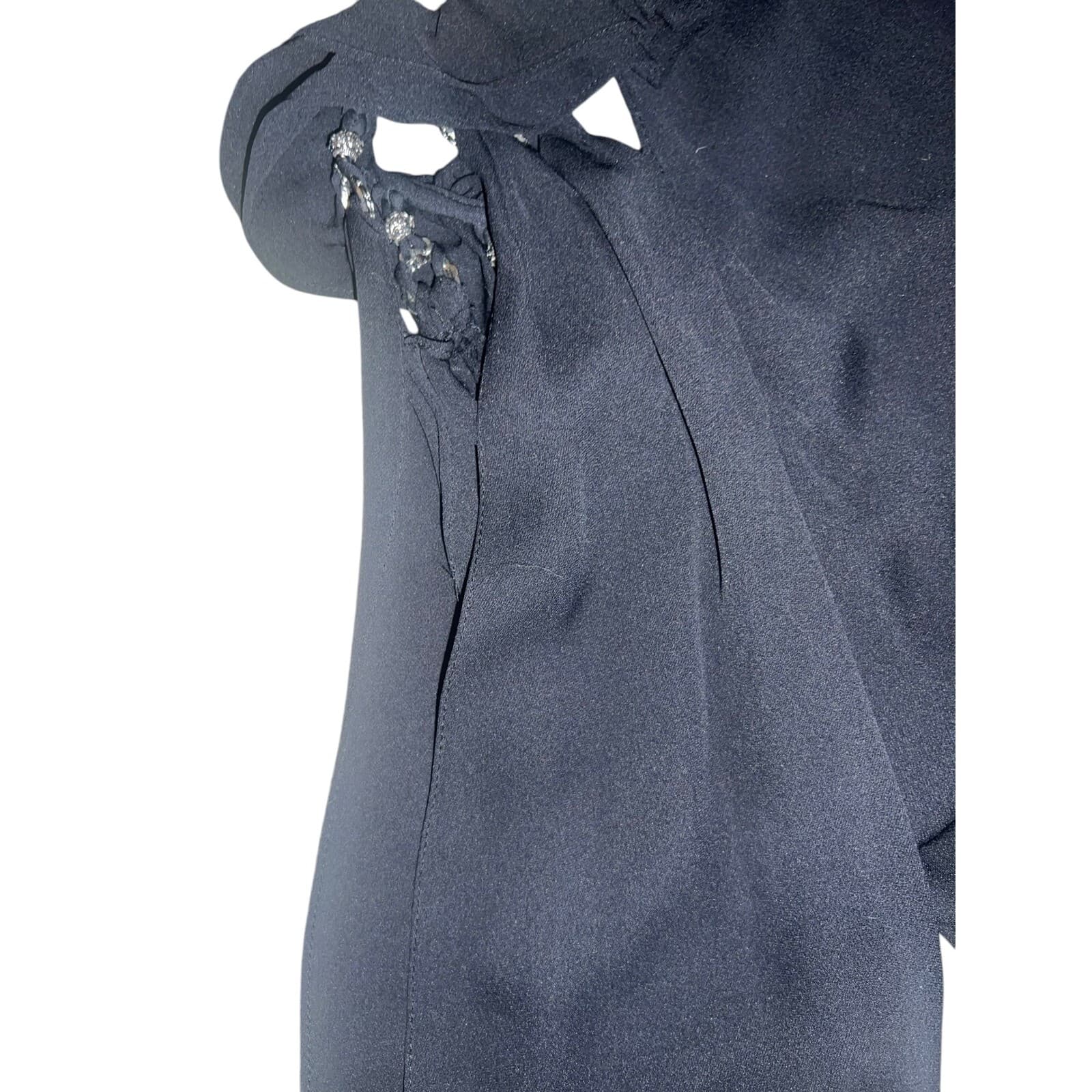 KOBI HALPERIN Split sleeve Crew Neck Long size S Minimalist Monochrome Black - Thumbnail 4