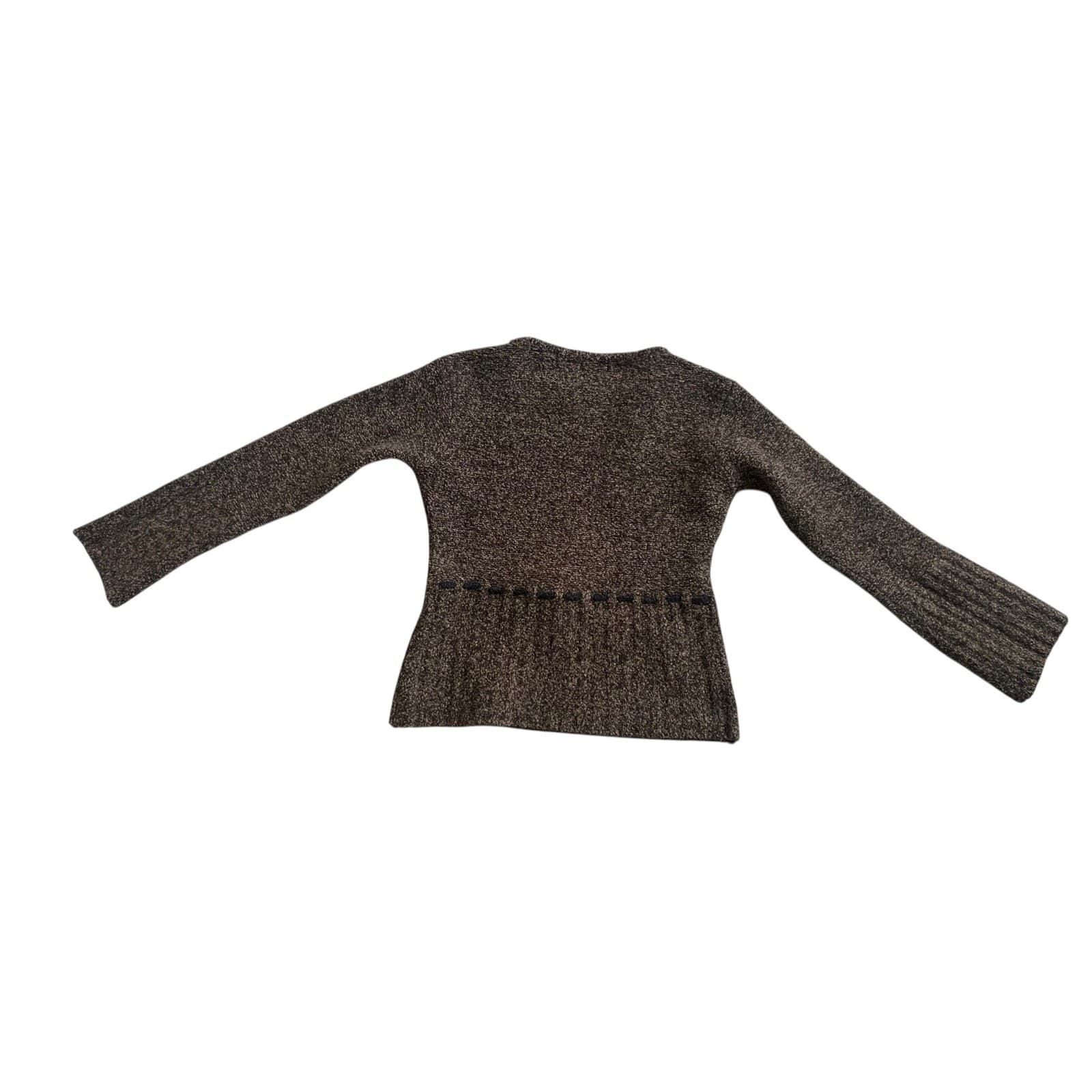 FORK Lamb Wool Crewneck Sweater Sz M | Boho Cottagecore Preppy Knit - Thumbnail 3