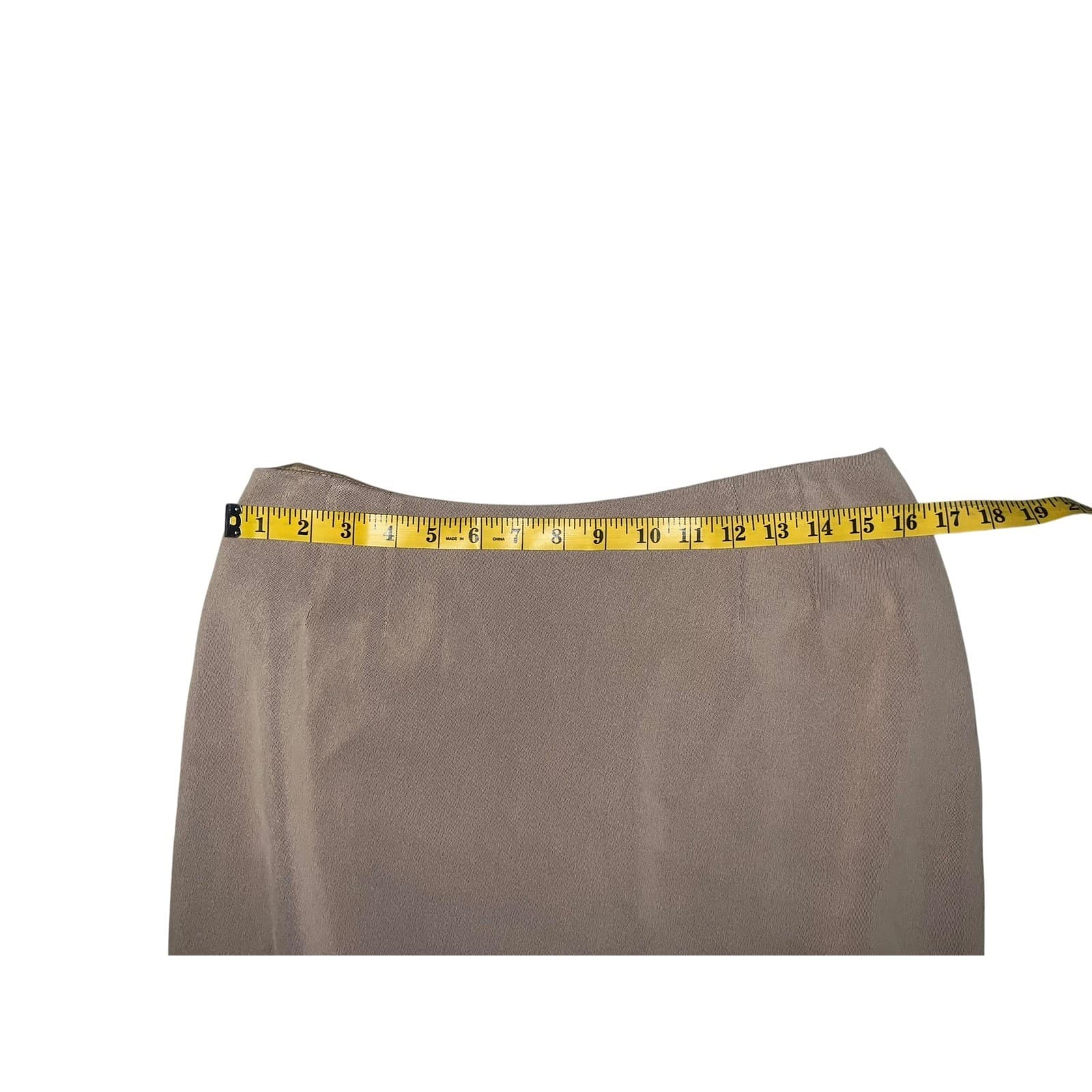 Emanuel Ungaro Tan Pencil Skirt Sz 12 / 46 | Back Slit Career Office Corpcore - Thumbnail 7