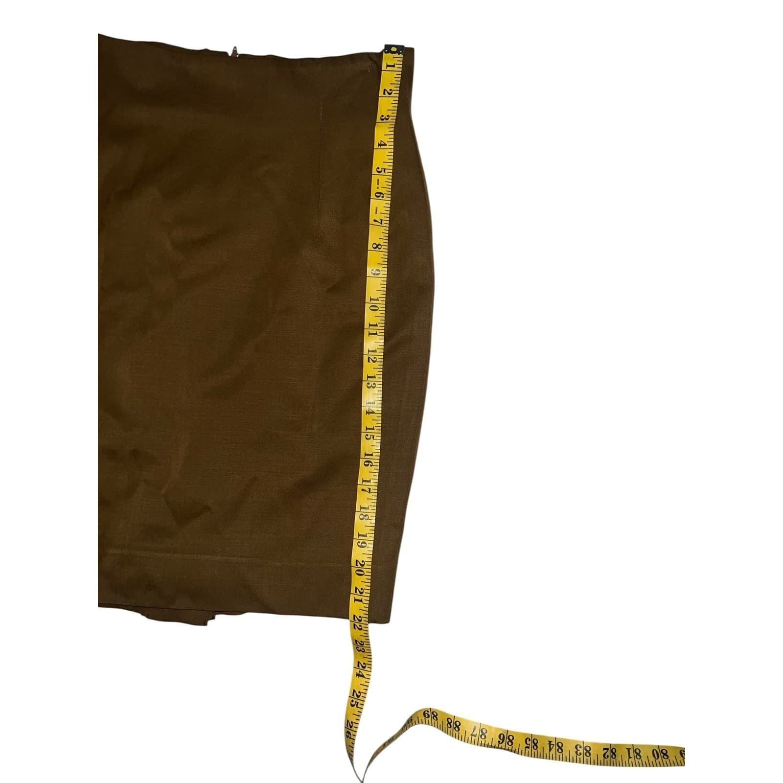 New Republic Brown Wool Pencil Skirt | Back Slit Career Office Corpcore Boho - Thumbnail 4