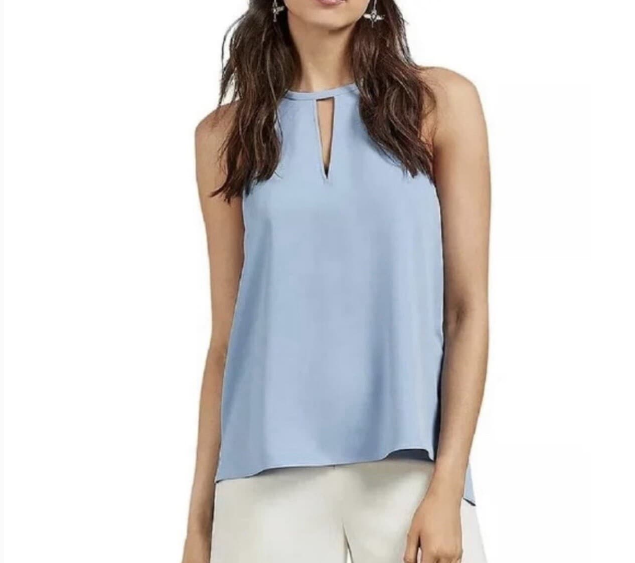 Ted Baker Dippa keyhole detail top in blue Corp Core Festival aesthetic - Thumbnail 4