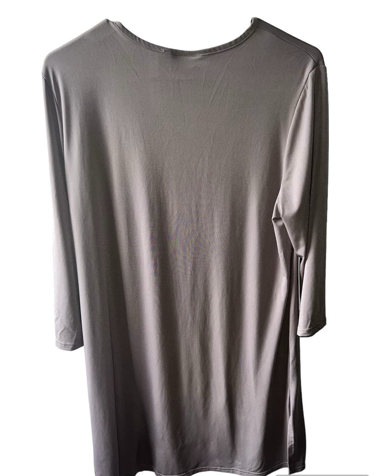 Jordan Taylor Size Large 3/4 Sleeve Keyhole Dress 90's Y2K polyester boho - Thumbnail 3