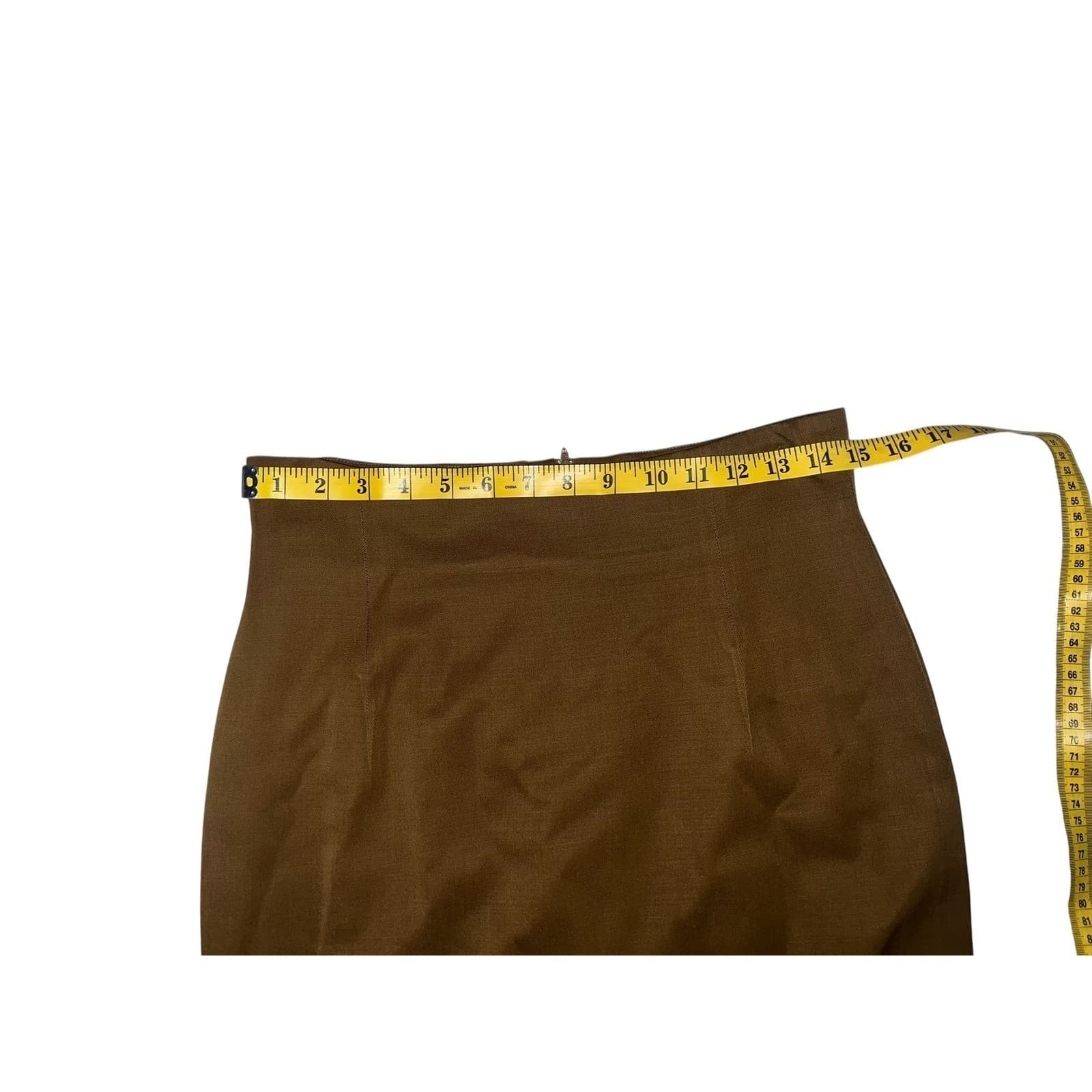 New Republic Brown Wool Pencil Skirt | Back Slit Career Office Corpcore Boho - Thumbnail 3