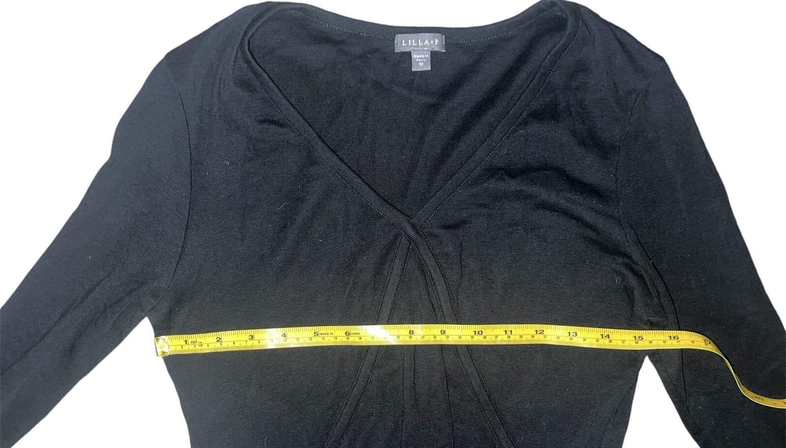 Anthropologie Lilla P Long Sleeve Size M V-neck Minimalist Monochrome Normcore - Thumbnail 3