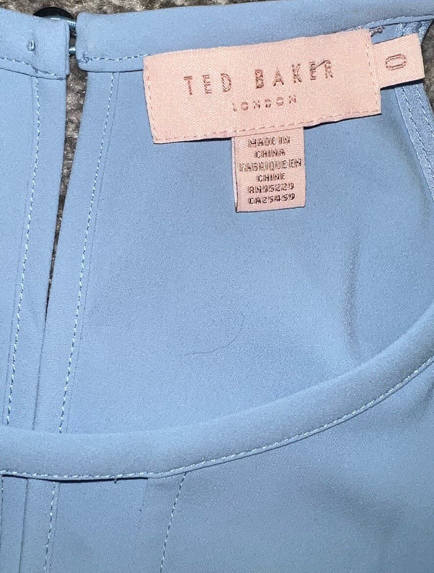 Ted Baker Dippa keyhole detail top in blue Corp Core Festival aesthetic - Thumbnail 9