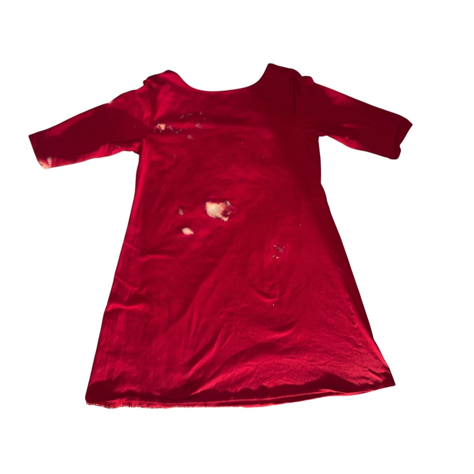 EILEEN FISHER Red Organic Cotton Crew Neck Sz M | Sustainable Minimalist Casua - Thumbnail 2