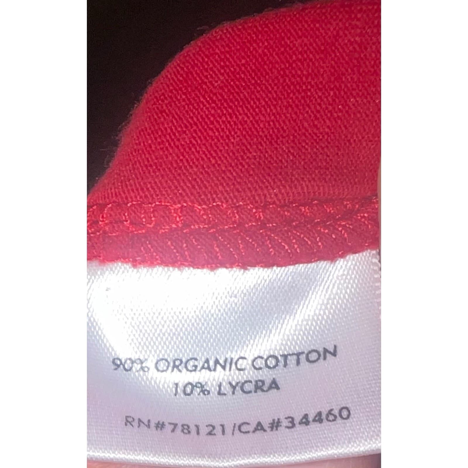EILEEN FISHER Red Organic Cotton Crew Neck Sz M | Sustainable Minimalist Casua - Thumbnail 4