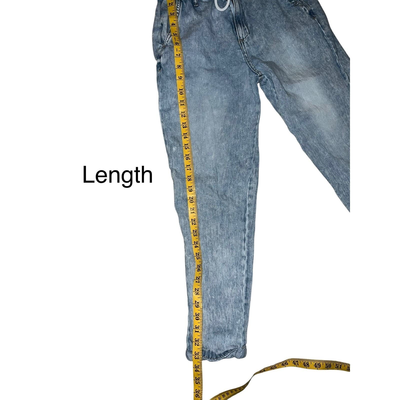 Kensie Sandblasted Jogger Jeans Sz 4 | Drawstring Waist Y2K 90s Casual Denim - Thumbnail 4